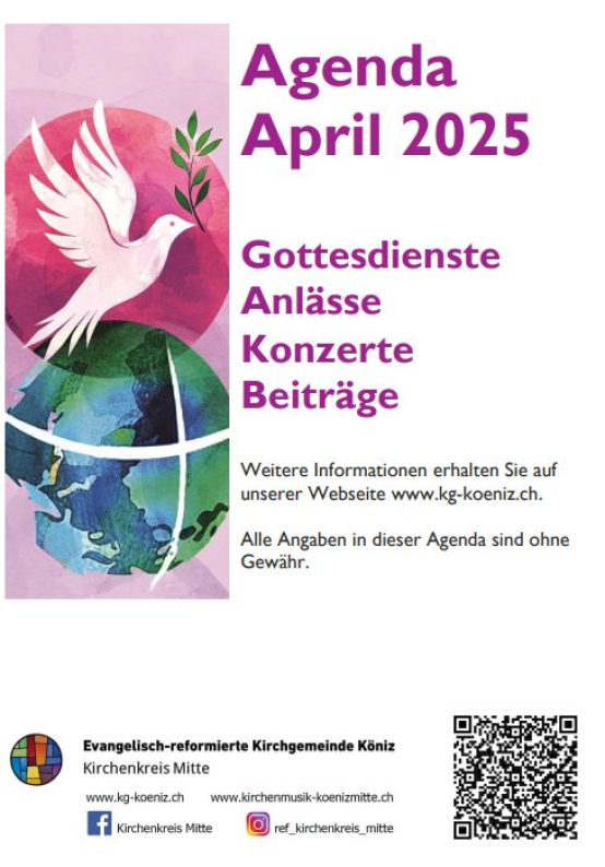 Agenda April 2025 des Kirchenkreises Mitte