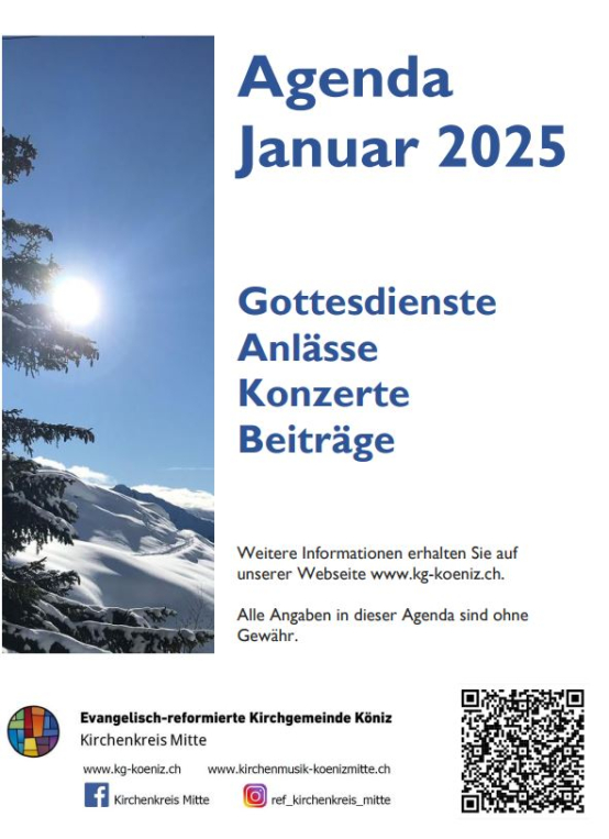 Monatsagenda des Kirchenkreises Mitte für den Januar 2025